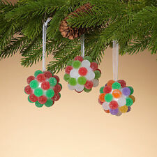 Gum Drop Candy Green Red Ball Ornament  2.3