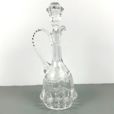 Etched Grapevine Design Crystal Cut Decanter with Stopper and Sturdy Handle picture