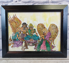 Bird & Monkey Lords Anthropomorphic Water Color Painting Framed Unknown Artist picture