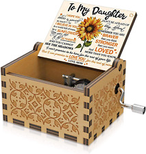 Sunflower Wooden Engraved Colorful Music Box U R My Sunshine Laser Wood Musical  picture