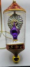 VTG Christopher Radko GILDED CAGE Wired Peacock Ornament 93-406-2 NWT picture