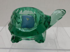 VTG Indiana Glass Light Green Glass TURTLE Votive Candle Holder EUC picture