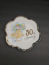 Vintage 50th Anniversary Decorative Plate Floral Bells  picture