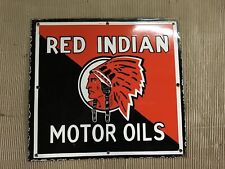 PORCELAIN RED INDIAN ENAMEL SIGN 36X36 INCHES picture