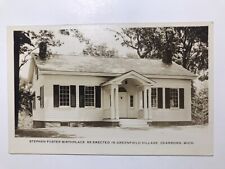 Vintage 1930 Stephen Foster Birthplace Dearborn Michigan RPPC Postcard picture