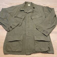 1970 US Army Coat Mans Cotton W/R Rip-Stop POPLIN OG 107 Green Mens Small Short picture