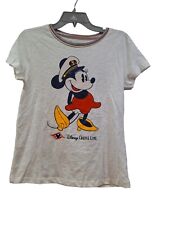 Disney Cruise Line Captain Minnie Mouse Graphic Ringer T-Shirt Women's Med NEW picture