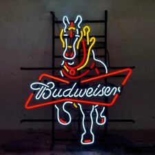 Bud Horse Neon Sign Light 24x20 Beer Bar Pub Wall Decor Handmade Visual Artwork picture