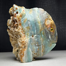 593g Natural Crystal  Specimen. Amazon Stone. Hand-carved underwater world. QS picture