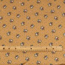 Vintage Small Print Floral Fabric VIP Cranston Light Brown BTY picture