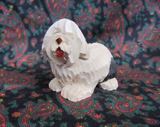 Vintage Old English Sheep Dog Figurine Art Signed Artesania Rinconada Shaggy Dog picture