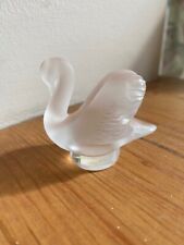 Lalique France Frosted Crystal Swan Figurine Signed Vintage picture