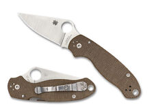 Spyderco Para 3 Folding Knife Brown Canvas Micarta Handle CRU-WEAR C223MPCW picture