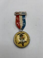 1885 GAR Civil War Veterans Ribbon Two Sided Celluloid Medal Pin Holton Kansas picture
