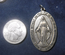 Catholic Miraculous Medal Very Large Sterling Silver picture