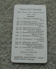 Original 1917 1918 West Chester Normal Sch University Basketball Schedule Card picture