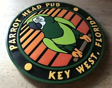 Key West Parrot Head Pub 3D routed carved wood island tiki bar sign Custom picture