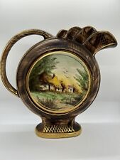 H. Bequet Quaregnon Belgian Hand Painted Ewer Pitcher Country Cottage picture
