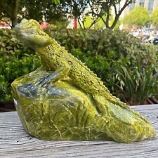 21LB 10.5'' Natural Xiuyan Jade Lizard Cabrite Sculpture Quartz Crystal Carving picture