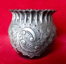 Antique Victorian  C Packer & Co.  4-Inch High Round Silver Plate Planter/Vase picture