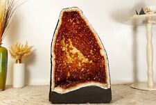 Large Citrine Cathedral Geode, sparkly Orange Citrine Points and Calcite, 121 Lb picture