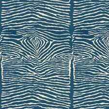 Brunschwig & Fils Animal Skin Zebra Linen Print Fabric- LE ZEBRE INDIGO 1.25 yds picture