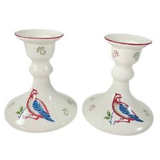 Candle Sticks Johnson Brothers Bros Porcelain Quail Bird Made In England 4.25”T picture