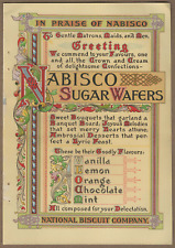 1905 Nabisco Wafers Antique Art Print Ad On Cardstock Kitchen Home Decor 2 Sided picture