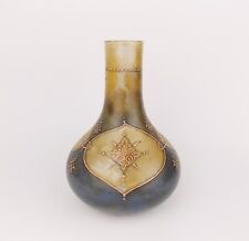 Antique 19th Century Glass Vase Enamel Paint Bohemia Harrach Heckert Cross  picture