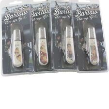 Bombshell Girl Art Barlow 2 Blade Novelty Pocket Knife Set of 4 Retro Women picture