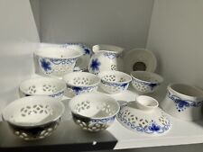 Chinese/Japanese Tea Set 11PCS Hollow Kung Fu Tea Set Blue and White Porcelain  picture