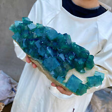 7.3lb Large NATURAL Green FLUORITE Quartz Crystal Cluster Mineral Specimen. picture