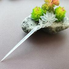 Chinese Antique Collection Natural Xiuyu Jade Lotus Flower Carved Jade Hairpin picture