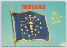 Indiana~Hoosier State~State Flag~Continental Postcard picture