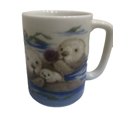 Otagiri Japan Sea Otter Seal Family with baby mug ceramic 4