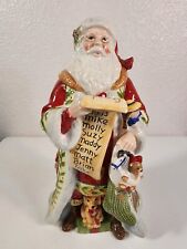 Fitz and Floyd Vintage Santa Figure Nice List Toy Sack Puppy Boxed EUC Fast Ship picture