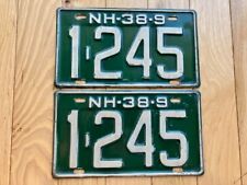 1938/ 1939 New Hampshire License Plate Pair picture