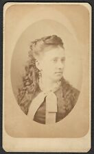 Victorian Lady Beautiful Hair CDV Photo 1870s Willimantic Gallery of Art CT ID'd picture
