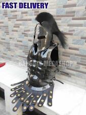 Halloween Black Antique Finish Medieval Sca Larp Roman Muscle Jacket & Helmet picture