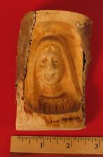 VINTAGE PRIMITIVE FOLK ART TREE BRANCH CARVING VIRGIN MARY HOLY HOLY HOLY  picture