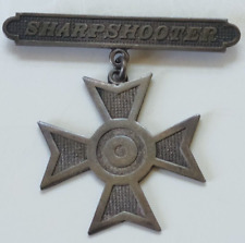 WWI STERLING SILVER SHARPSHOOTER U.S. MILITARY ARMY / MARINE CORPS picture