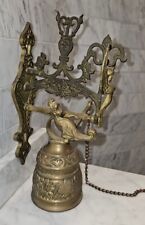 Vintage ALBERT E PRICE PRODUCTS Solid Brass Wall Mount Monastery Bell W/ Chain picture