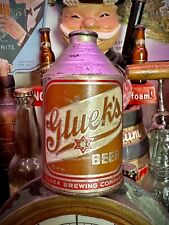 Gluek’s Cone Top Beer Can Silver Growler 12 Oz 1933 Vintage picture