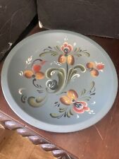 vintage hand painted floral flower botanical wood plate wall decor  picture