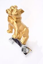 Vintage Mack Truck Bulldog Gold Hood Ornament With Chrome Base Patent 87931 picture