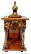 Hindu Pooja Ghar Handcrafted Wall Hanging Altar Wood Temple for Office/Home picture