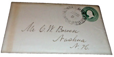 1870's  WORCESTER AND NASHUA RAILROAD RPO HANDLED ENVELOPE BOSTON & MAINE picture