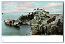 Newport Rhode Island Postcard Beacon Rock E.D. Morgan's Residence Scene c1905's picture
