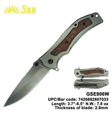 8.5”  Wood handle  spring assist Quick Open Blade Folding EDC Pocket Knife Gift picture