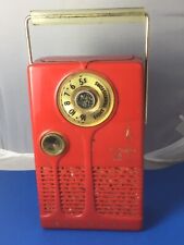 Vintage Emerson Vanguard 888 Nevabreak Transistor Radio Red Parts or Repair picture